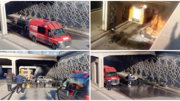 طنجة ….احتـــراق شخصين داخل سيارة بسبب حاذثة سير/ صور و  ( فيديو )