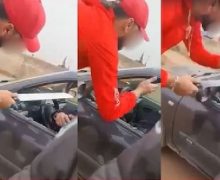 عصابة تهاجم سيارة شرطي وتكسر زجاجها وتهدده بواسطة سيف