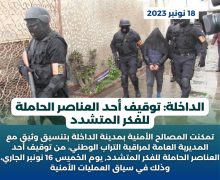 الداخلة: توقيف أحد العناصر الحاملة للفكر المتشدد