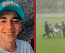 بالفيديو .. صاعقة تــ,ـقـ..ـتل  لاعب  وتصيب  6 آخرين أثناء مقابلة  بالبرازيل
