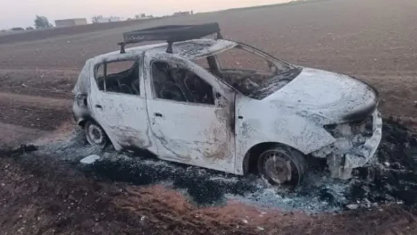 برشيد …تفاصيل سرقة سيارة أجرة  وإحــ..ـراقها بالكامل في منطقة خلاء