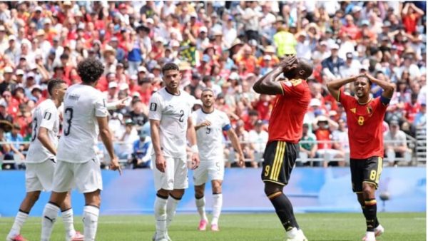 منتخب مصر يتعادل مع منتخب بلجيكا في أول ظهور له بالمونديال