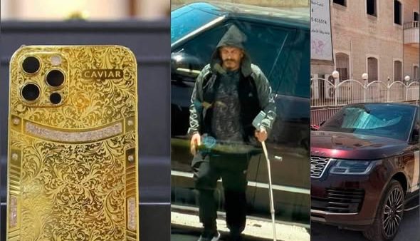 القبض على متسول ميليونير يملك سيارة رونج روفر وهاتف فاخر مطلي بالذهب ( فيديو )