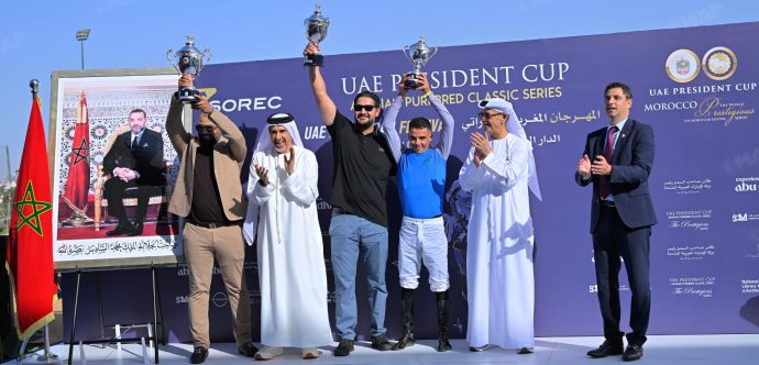 النسخة الثانية من المهرجان الإماراتي المغربي لسباق الخيول.. تتويج الفرس “براق” بكأس صاحب السمو رئيس دولة الإمارات العربية المتحدة